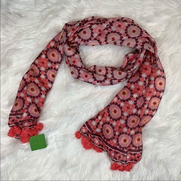 Kate Spade Silk Floral Mosaic Scarf/Wrap - Picture 2 of 4